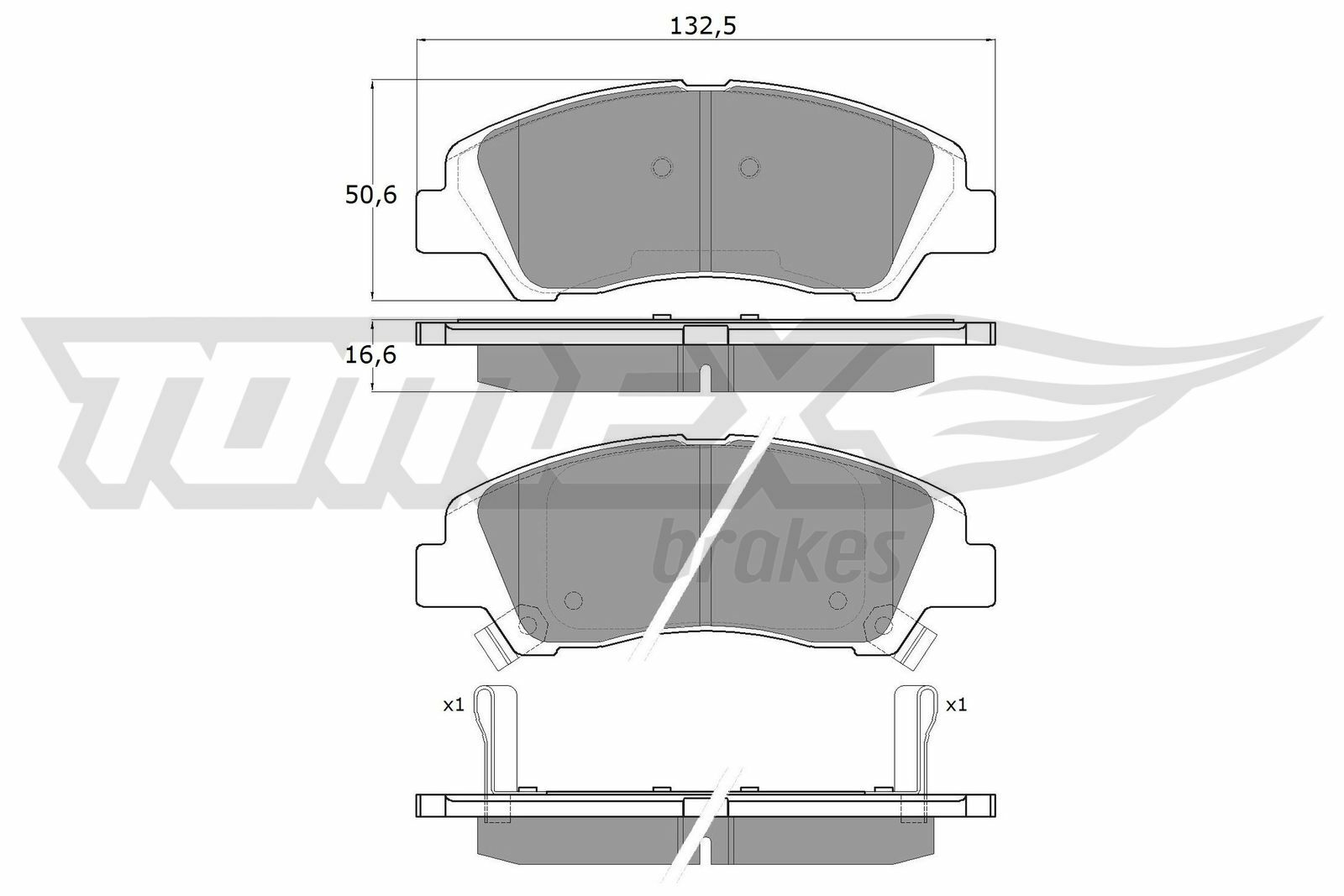 Sada brzdových platničiek kotúčovej brzdy TOMEX Brakes